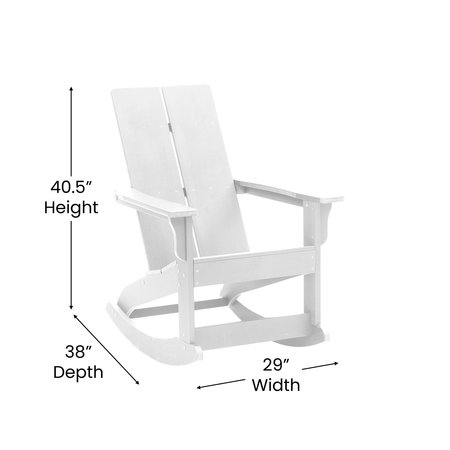 Flash Furniture White Modern Poly Resin Adirondack Rockers, PK 2 JJ-C14709-WH-2-GG